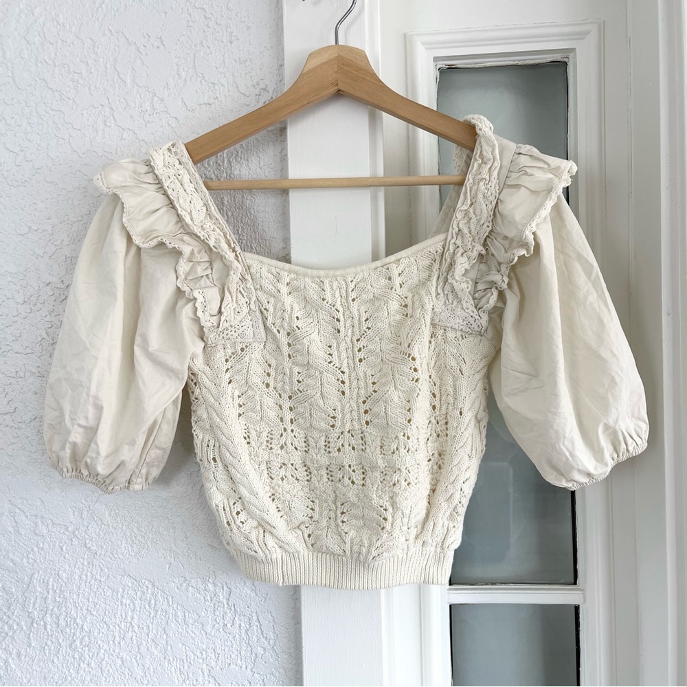 En Saison Cream Lace Top - Picture 7 of 15
